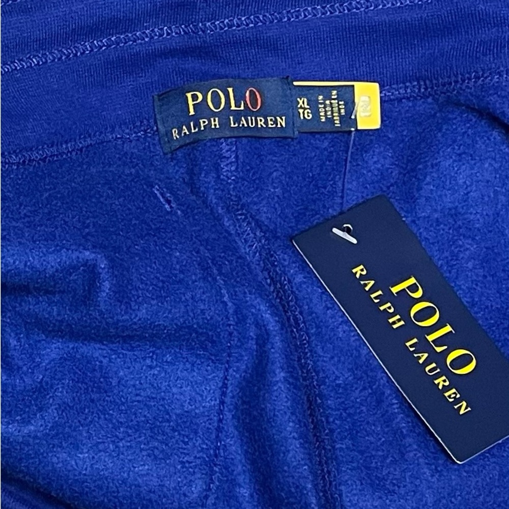 New XL Polo Ralph Lauren Royal Blue White Spellout Gym Athletic Shorts - Picture 3 of 3
